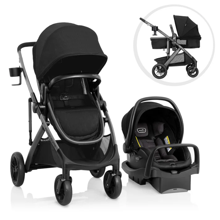 Evenflo Pivot Suite Modular Travel System with LiteMax Infant Car Seat – Image from evenflo.com