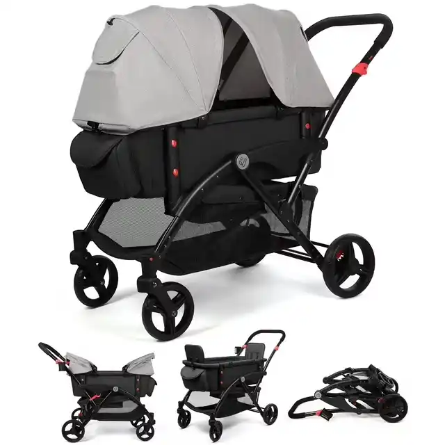 Vomeast Wagon Stroller with Canopy 2-Seat Stroller Wagon for Kids – Image from walmart.com